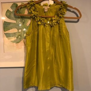 Neon ruffle sleeveless blouse